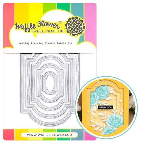 WAFFLE FLOWER:  Nesting Piercing Classic Labels | Die