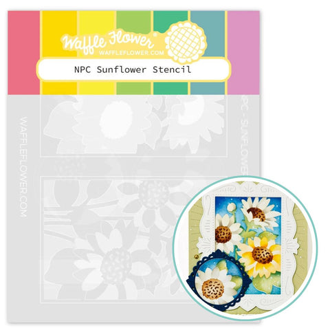 WAFFLE FLOWER:  Stencil |  Nesting Postage Collage | Sunflower