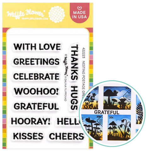 WAFFLE FLOWER: Nesting Postage Collage Greetings | Stamp