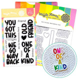 WAFFLE FLOWER: Old Friend Sentiments | Combo Stamp & Die