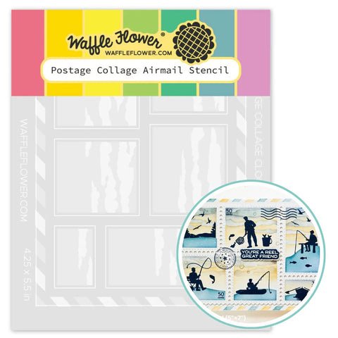 WAFFLE FLOWER: Stencil | Postage Collage Airmail