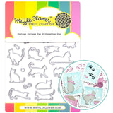 WAFFLE FLOWER: Postage Collage Cat Silhouettes | Die