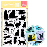 WAFFLE FLOWER: Postage Collage Cat Silhouettes | Stamp