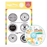 WAFFLE FLOWER: Postage Collage Circle Sentiments | Stamp