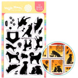 WAFFLE FLOWER: Postage Collage Dog Silhouettes | Stamp