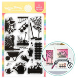 WAFFLE FLOWER: Stamp | Postage Collage Garden Silhouettes