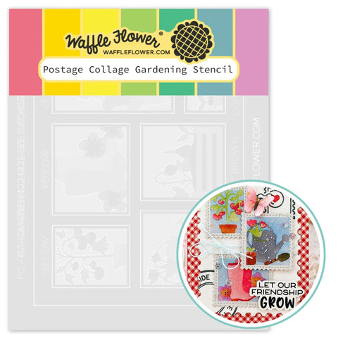 WAFFLE FLOWER: Stencil | Postage Collage Gardening