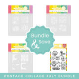 WAFFLE FLOWER:  Postage Collage | Stencils & Stamp July Bundle  (Limited Offer)