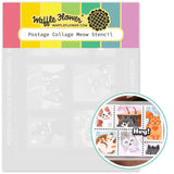 WAFFLE FLOWER: Postage Collage Meow | Stencil