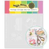 WAFFLE FLOWER: Postage Collage Sew Fun | Stencil