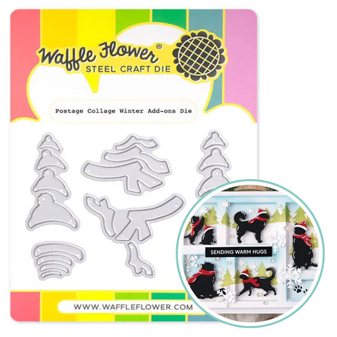 WAFFLE FLOWER: Postage Collage Winter Add-ons | Die