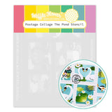 WAFFLE FLOWER: Postage Collage The Pond | Stencil