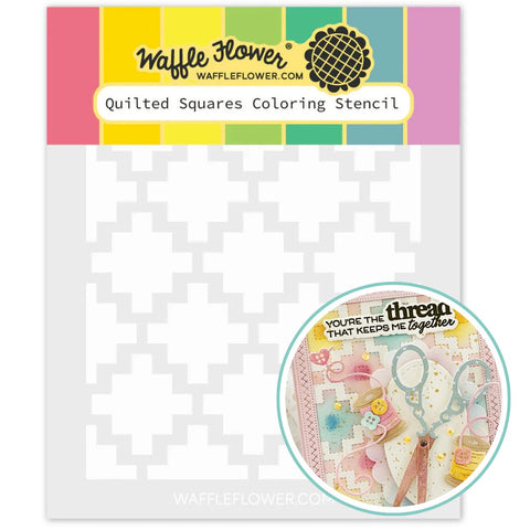 WAFFLE FLOWER: Quilted Squares | Stencil