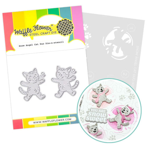 WAFFLE FLOWER: Snow Angel Cat | Stencil & Die
