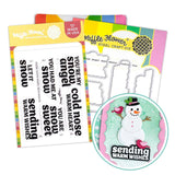 WAFFLE FLOWER: Snow Angel Sentiments | Combo Stamp & Die