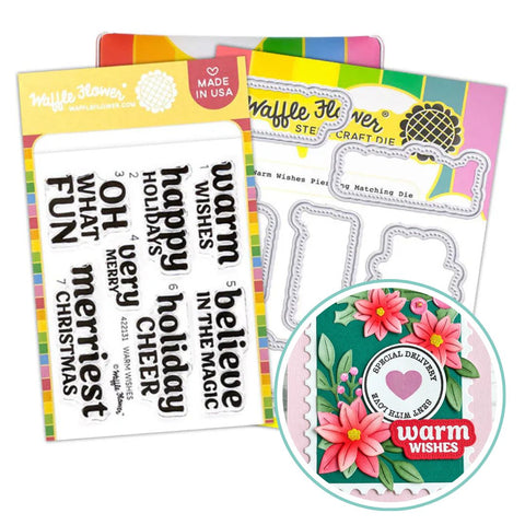 WAFFLE FLOWER: Warm Wishes | Combo Stamp & Die