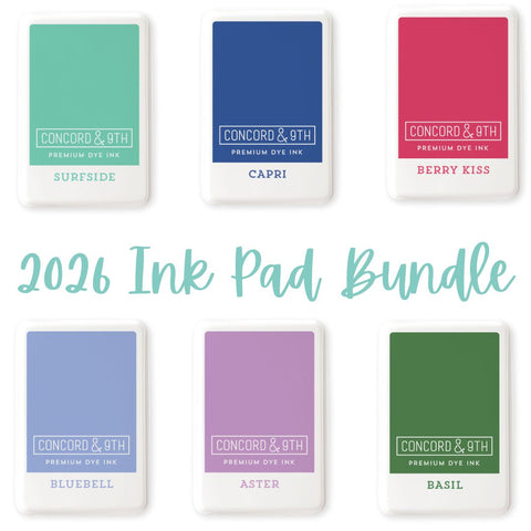 CONCORD & 9TH: Premium Dye Ink Pads | 2026 Color Collection | Bundle