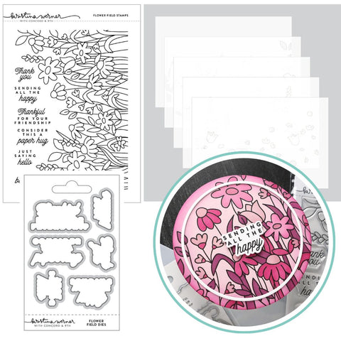 Kristina Werner | C9 : Bundle Stamp, Stencil & Die | Flower Fields