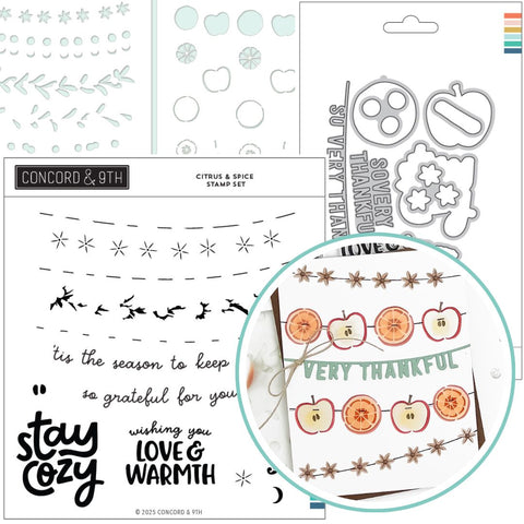 CONCORD & 9 th : Citrus & Spice | Stamp, Stencil & Die Bundle