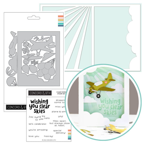 CONCORD & 9 th : Bundle Stamp, Stencil & Die | Clear Skies