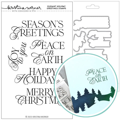 Kristina Werner | C9 : Elegant Holiday Greetings | Stamp & Die Bundle
