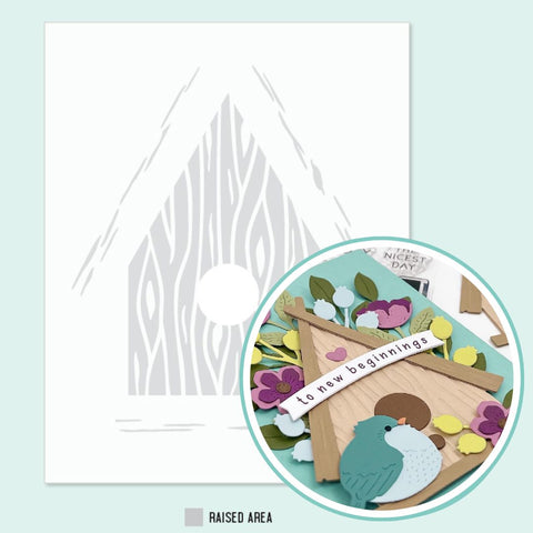 CONCORD & 9 th :  Birdhouse Blossoms | Embossing Folder