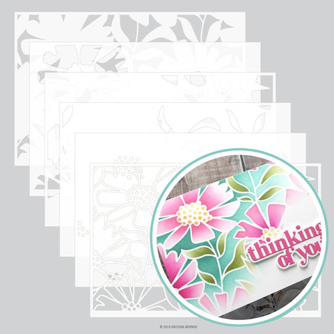 CONCORD & 9 th : Cheerful Flowers | Stencil Pack