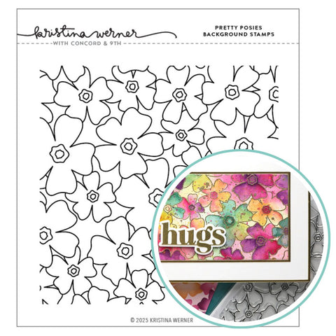 Kristina Werner | C9 :  Pretty Posies Background | Stamp