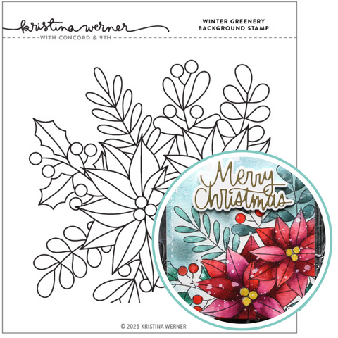 Kristina Werner | C9 : Winter Greenery Background | Stamp