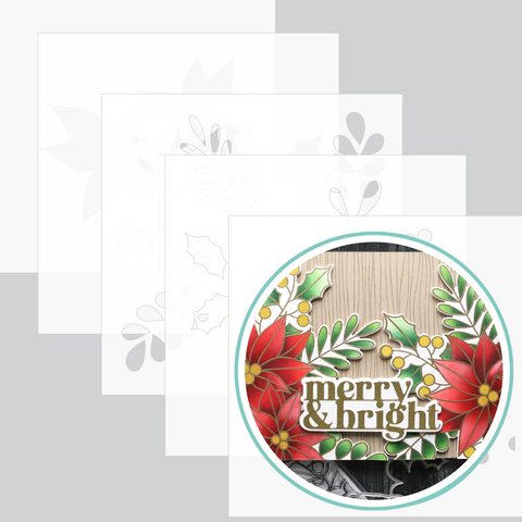 Kristina Werner | C9 : Winter Greenery Background | Stencil Pack