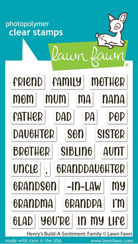 LAWN FAWN: Henry's Build-a-Sentiment | Family | Stamp