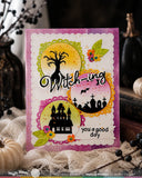 WAFFLE FLOWER: Stamp | Postage Collage Haunted House Silhouettes