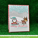 LAWN FAWN: Toboggan Together | Stamp, Coloring Stencil & Die Bundle