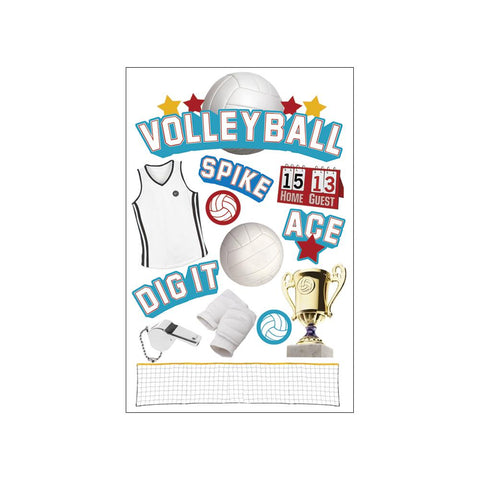 PAPER HOUSE: 3D Stickers 4.5" X 7.5" (Volleyball) (S)