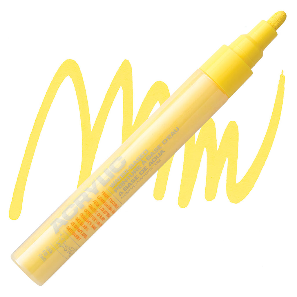 MONTANA: 2mm Fine Nib Acrylic Paint Marker (Shock Yellow Light) [S ...