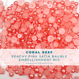 TRINITY STAMPS: Baubles Embellishment Mix | Satin | Coral Reef