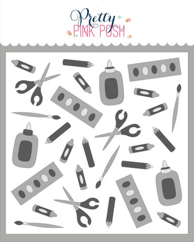 PRETTY PINK POSH:  Crafty Background | Layered Stencil 3PK