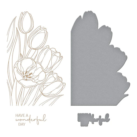 SPELLBINDERS:  Wonderful Tulips | Hot Foil Plate & Die