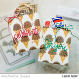 PRETTY PINK POSH:  Ice Cream Cones | Layered Stencil 4PK