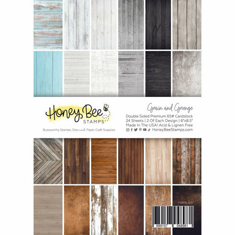 HONEY BEE STAMPS: Grain & Grunge | 6" x 8.5" Paper Pad