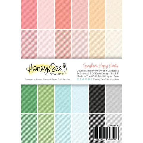 HONEY BEE STAMPS: Gingham: Happy Hearts | 6" x 8.5" Paper Pad
