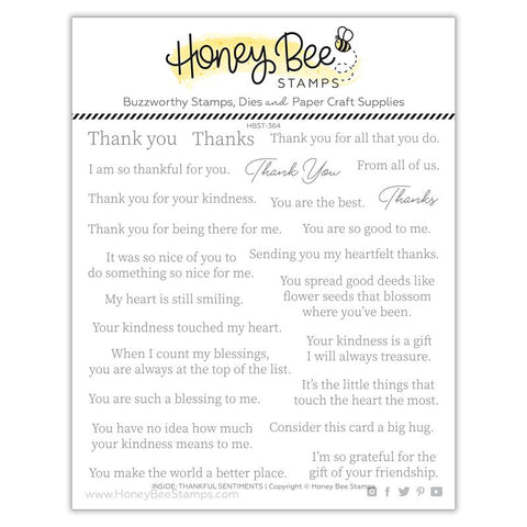 HONEY BEE STAMPS: Inside: Thankful Sentiments | Stamp