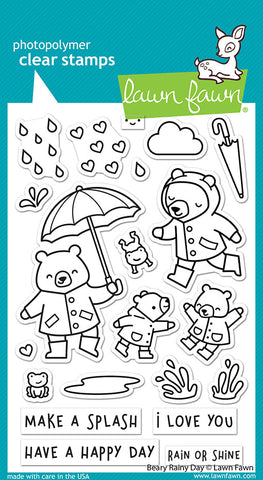 LAWN FAWN: Beary Rainy Day | Stamp