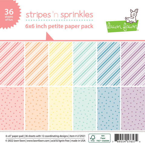 LAWN FAWN: Stripes 'n Sprinkles | 6" x 6" Paper