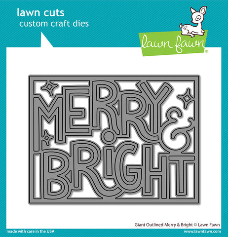 LAWN FAWN: Giant Outlined Merry & Bright | Lawn Cuts Die