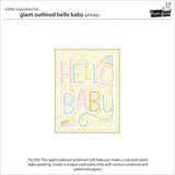 LAWN FAWN: Giant Outlined Hello Baby | Lawn Cuts Die
