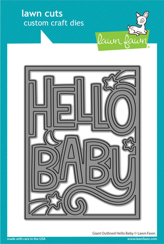 LAWN FAWN: Giant Outlined Hello Baby | Lawn Cuts Die