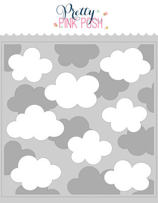 PRETTY PINK POSH:  Stencil | Layered Clouds - 2 pack