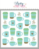 PRETTY PINK POSH:  Layered Coffee Cups | Layered Stencil 3PK