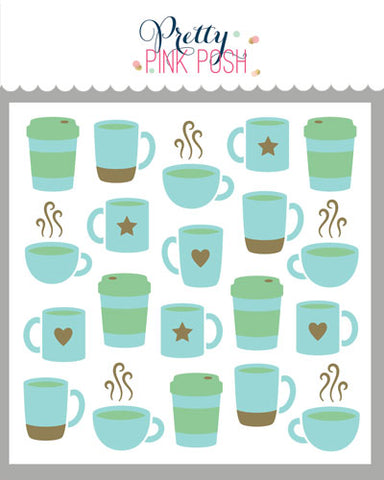 Layered Coffee Cups Stencils (3 Pack)